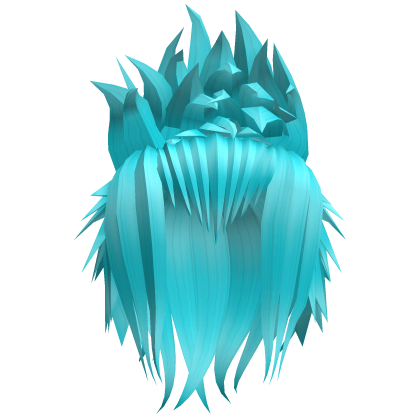 Messy Spiky Anime Updo Hair (Ocean Blue)
