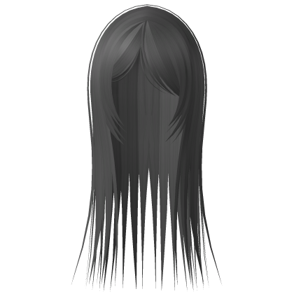 ⛧ long straight horror messy hair grey Roblox item
