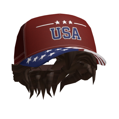 USA Cap with Hair Roblox item