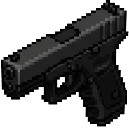 🔫 Glock Pistol Gun 3D Pixel Art Sprite