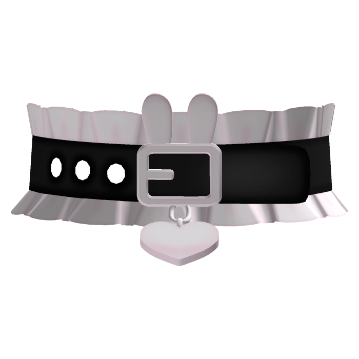 kawaii black bunny choker pink ruffles