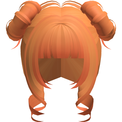 curly cutecore moe princess buns orange