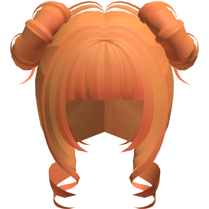 curly cutecore moe princess buns orange