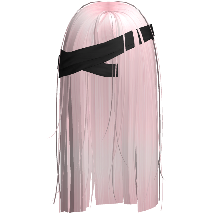 Horror Pink Hair w Black Face Bandages