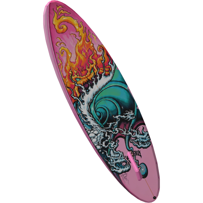 Pink Graffiti Y2K Surfboard