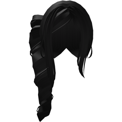 Adorable Long Swirly Side Ponytail in Black