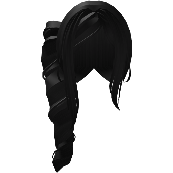 Adorable Long Swirly Side Ponytail in Black