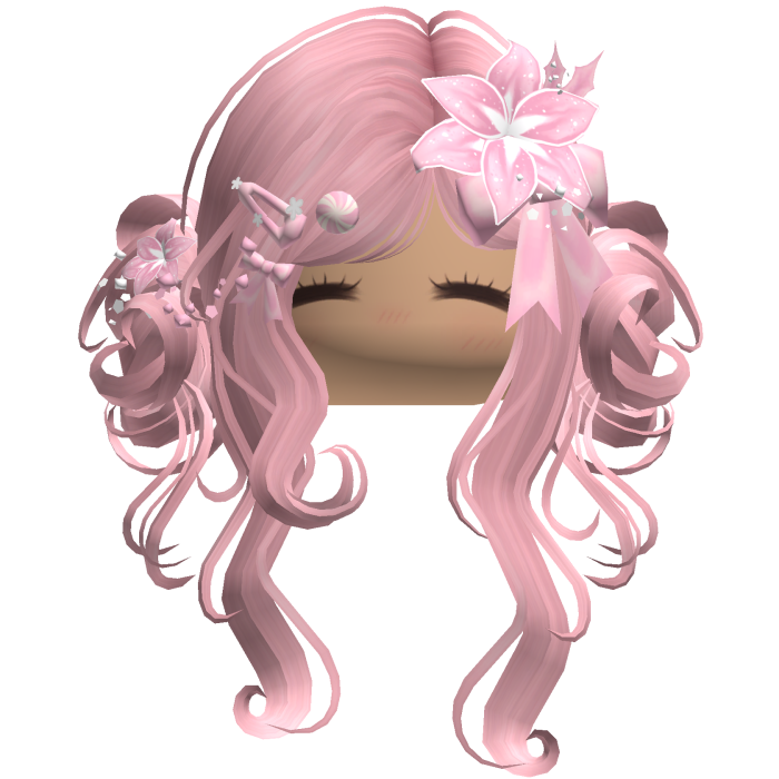 ♡ Christmas Flowery Twin Buns (Pink)