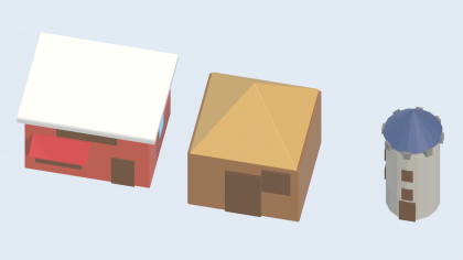 Low Poly Building Pack House Shop Castle x29 preview 8