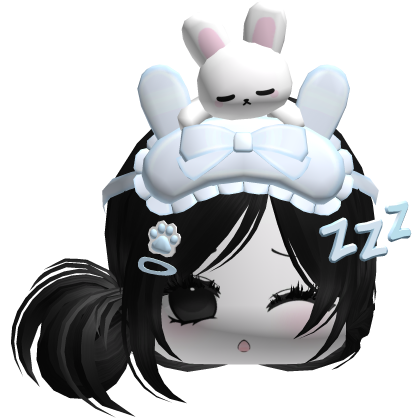 Kawaii Moe Sleepy Cute Bunny Anime Hair Black