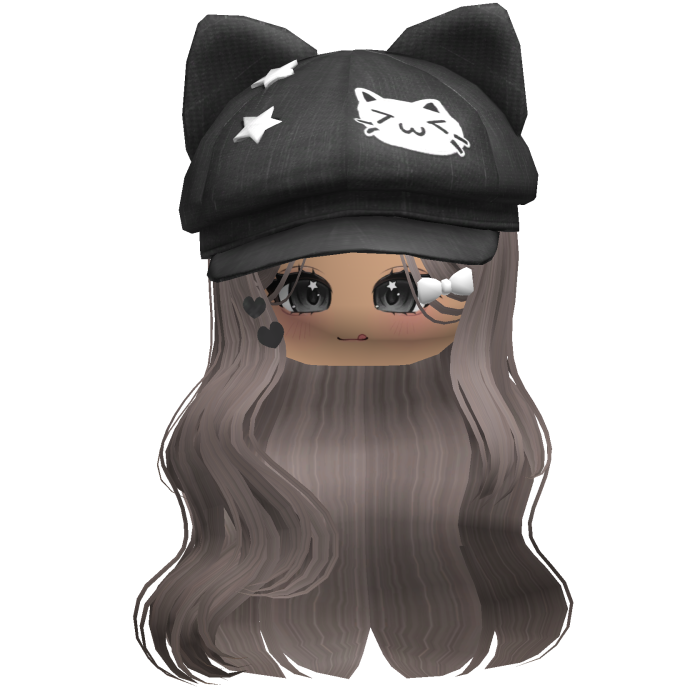 Ash Kitty Ears Cap Wavy Hair