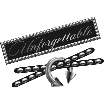 alt emo studded x clip w piercing in black Roblox item