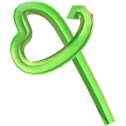 Green Swirly Heart Straw