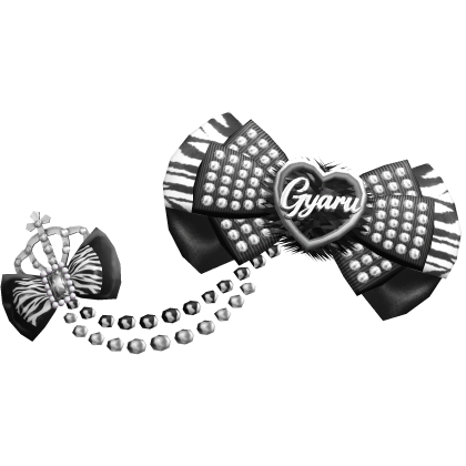 Gyaru Zebra Bow Headpiece Pearls Kawaii
