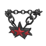 Black Iron Red Star Bling Necklace
