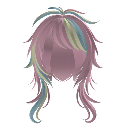 ☆ ꒰ confetti Y2K emo messy wolfcut hair Roblox item