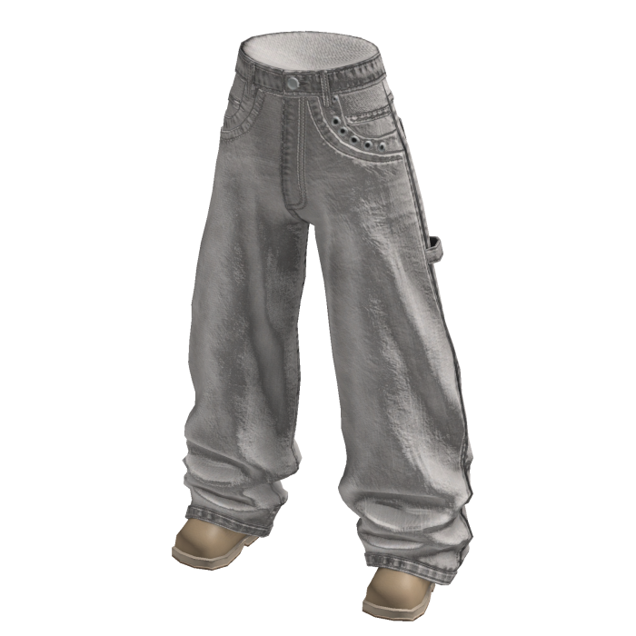 Baggy Carpenter Jeans (Light Grey)