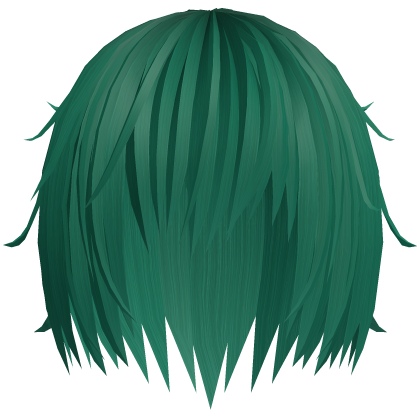 (っ- ‸ - ς)♡ emo messy tufts hair in green Roblox item
