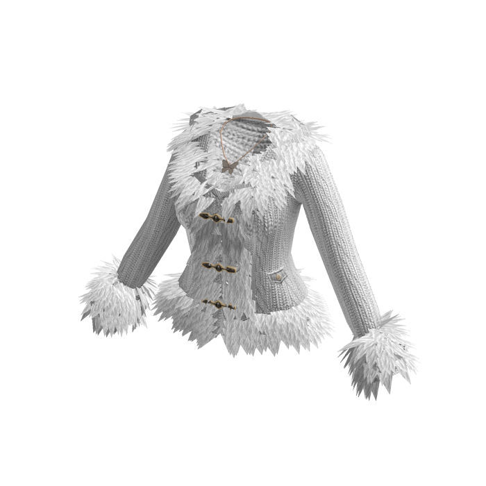 Fitted Jacket with Fluffy Trim (White)