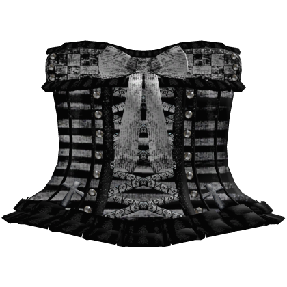 gothic doll laced striped studded corset dress thumbnail