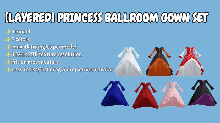 [Layered] Princess ballroom gown set preview 1