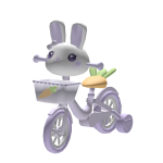 ♡ Cute Bike Bunny w/ Carrot Basket (Pastel Purple)
