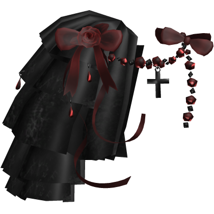 Victorian Lace Pearl Red Ribbon Shoulder [R]
