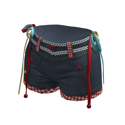 Y2K-Blue-Checkered-Denim-Shorts - ZN