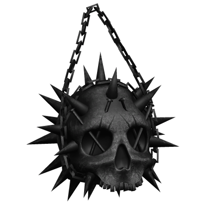 Black Goth Spiked Hanging Chain Skull