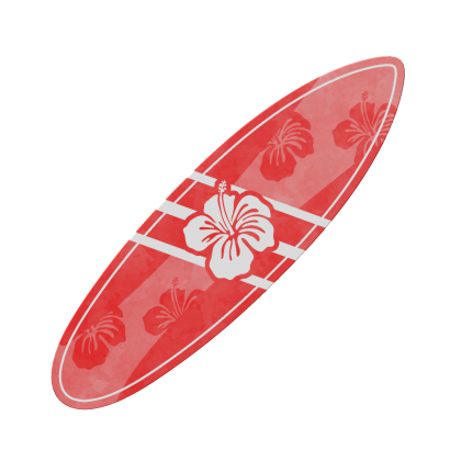 Red Hibiscus Surfboard - Waist 🌺 thumbnail