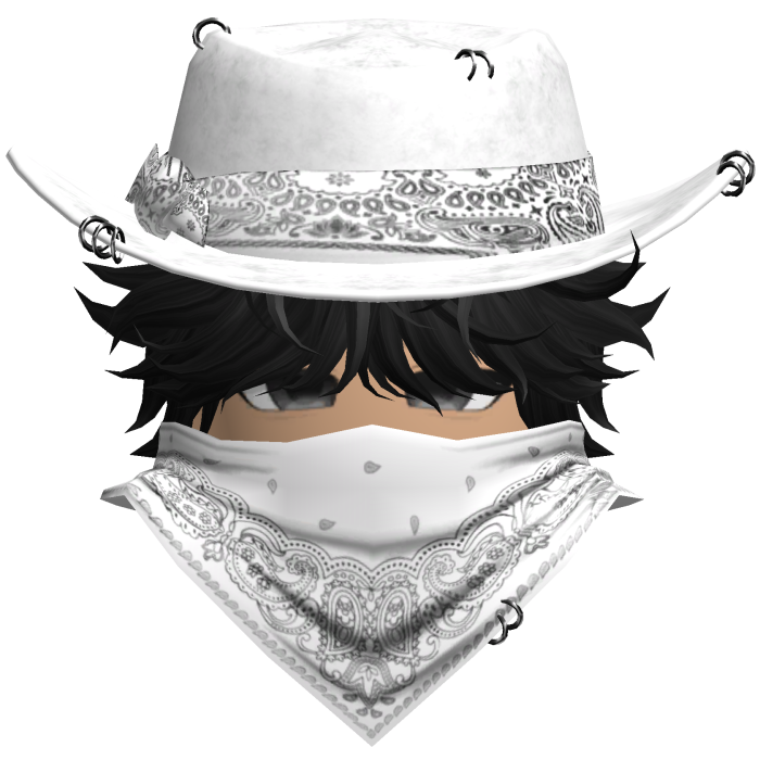 Gothic Cowboy Bandit w/ Neckscarf & Cowboy Hat