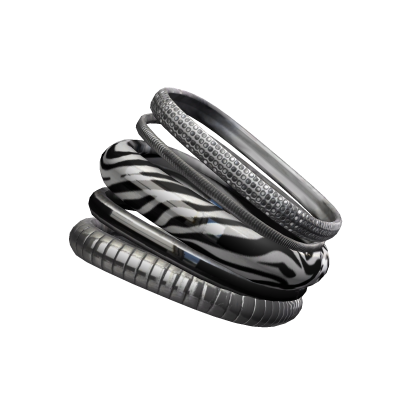 Zebra Print Silver Bracelets 2000s Rhinestone Y2K thumbnail