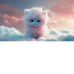 Cute cat knuffel witte