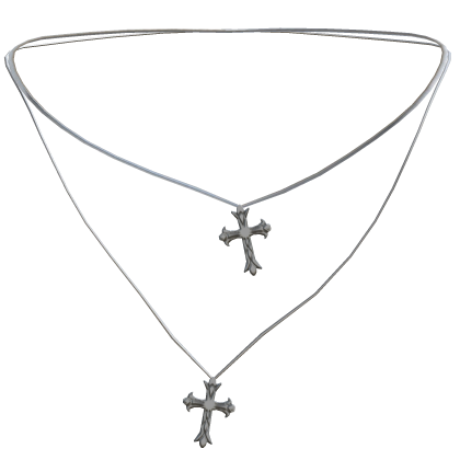 Double Cross Diamond Necklace