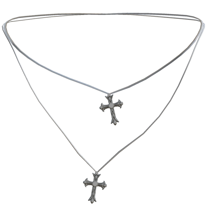 Double Cross Diamond Necklace