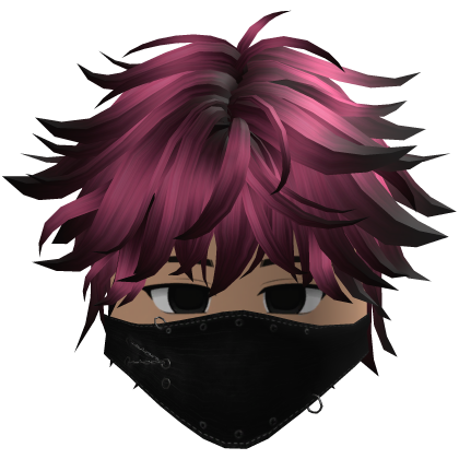 Cute Emo Boy Mask Black Y2K emo ( purple pink )