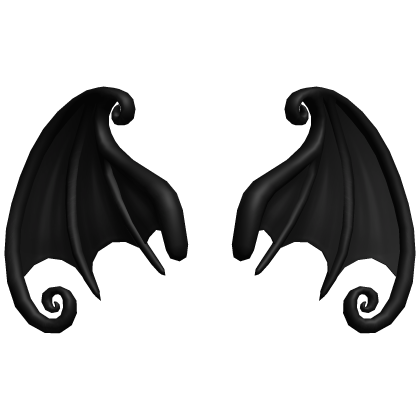 Black Swirly Bat Wings