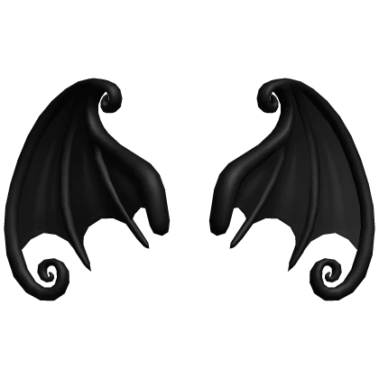 Black Swirly Bat Wings Roblox item render