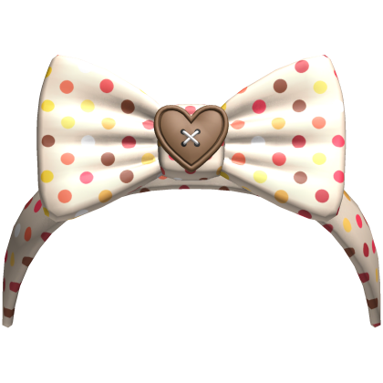 (10) Tan w Brown Polka Bow Headband Roblox item