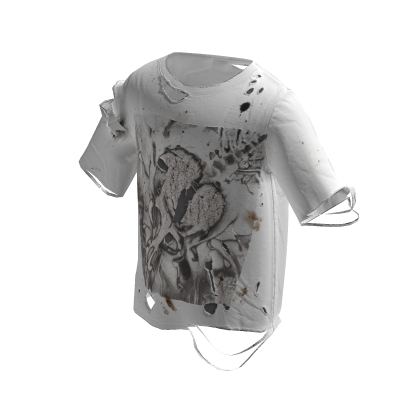 White Grunge Skull Graphic Tee [PBR]