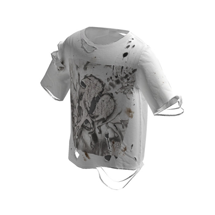 White Grunge Skull Graphic Tee [PBR]
