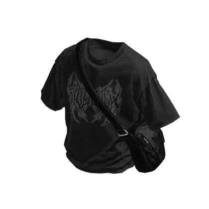 Grey Vintage Print T-Shirt with Cross Bag thumbnail
