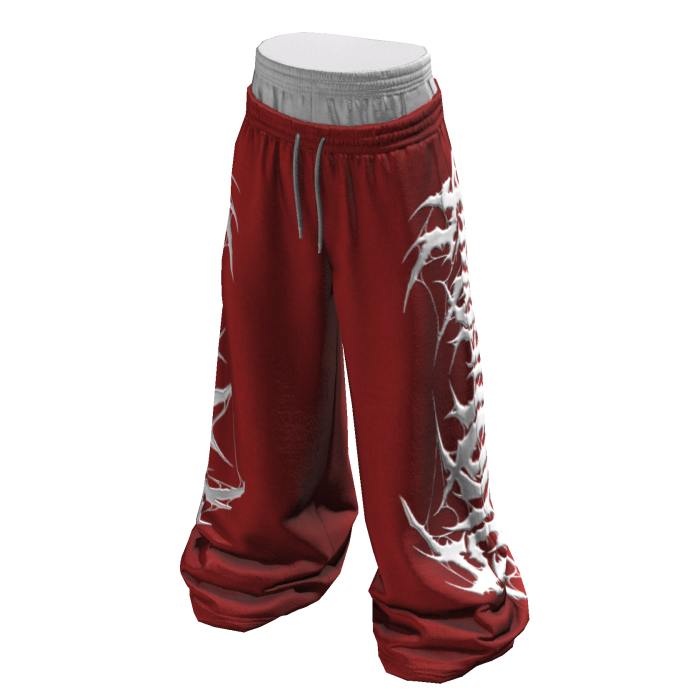 Sagging Red/White Y2K Svddenly Print Sweatpants