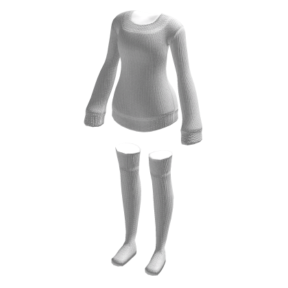 🤍 White Sweater Dress with Socks thumbnail