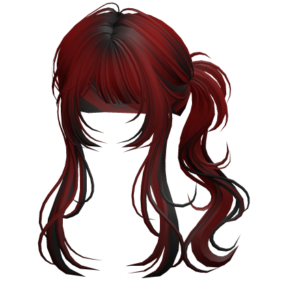 Messy Vamp Cyber Wolfcut Ponytail Red&Black Roblox item