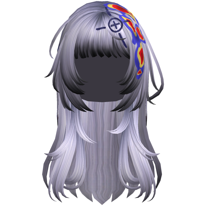 Light Blue Heatwave Crosshair Punk Flowy Girl Hair