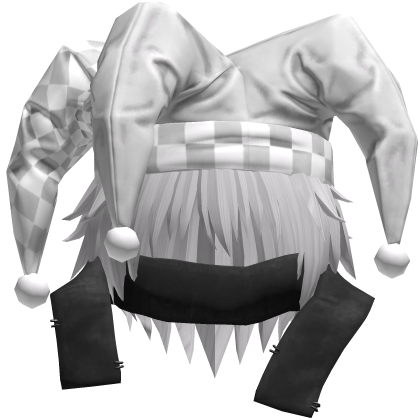White Jester Clown Hat Vkei Emo Dashie Hair Roblox item