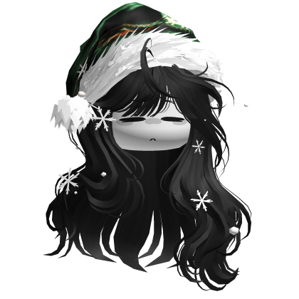 Christmas Hair w/Santa Hat (Black)