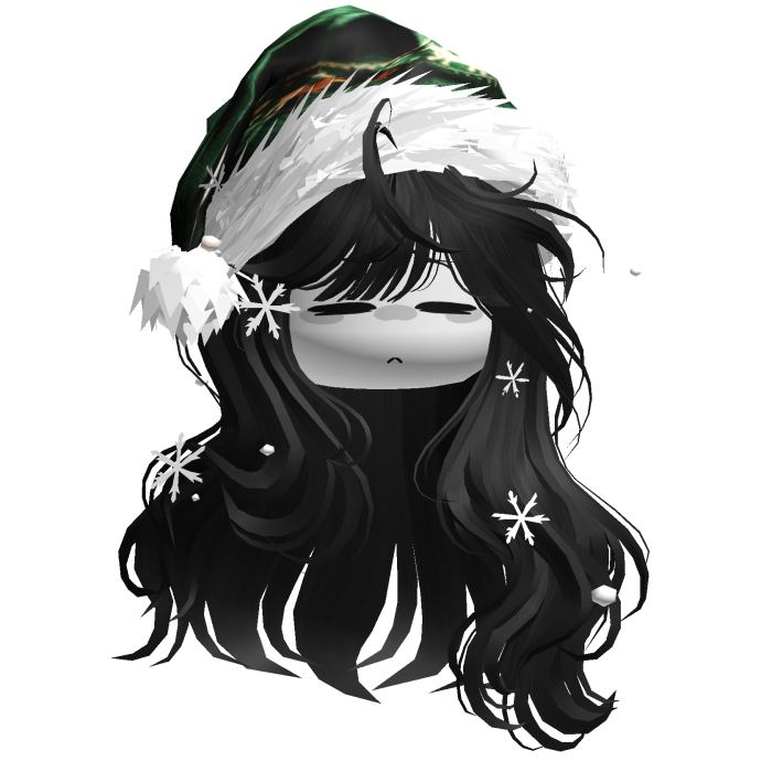Christmas Hair w/Santa Hat (Black)