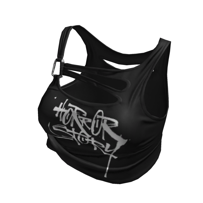 Y2K Buckle Cutout Tank Graffiti [JEYS]